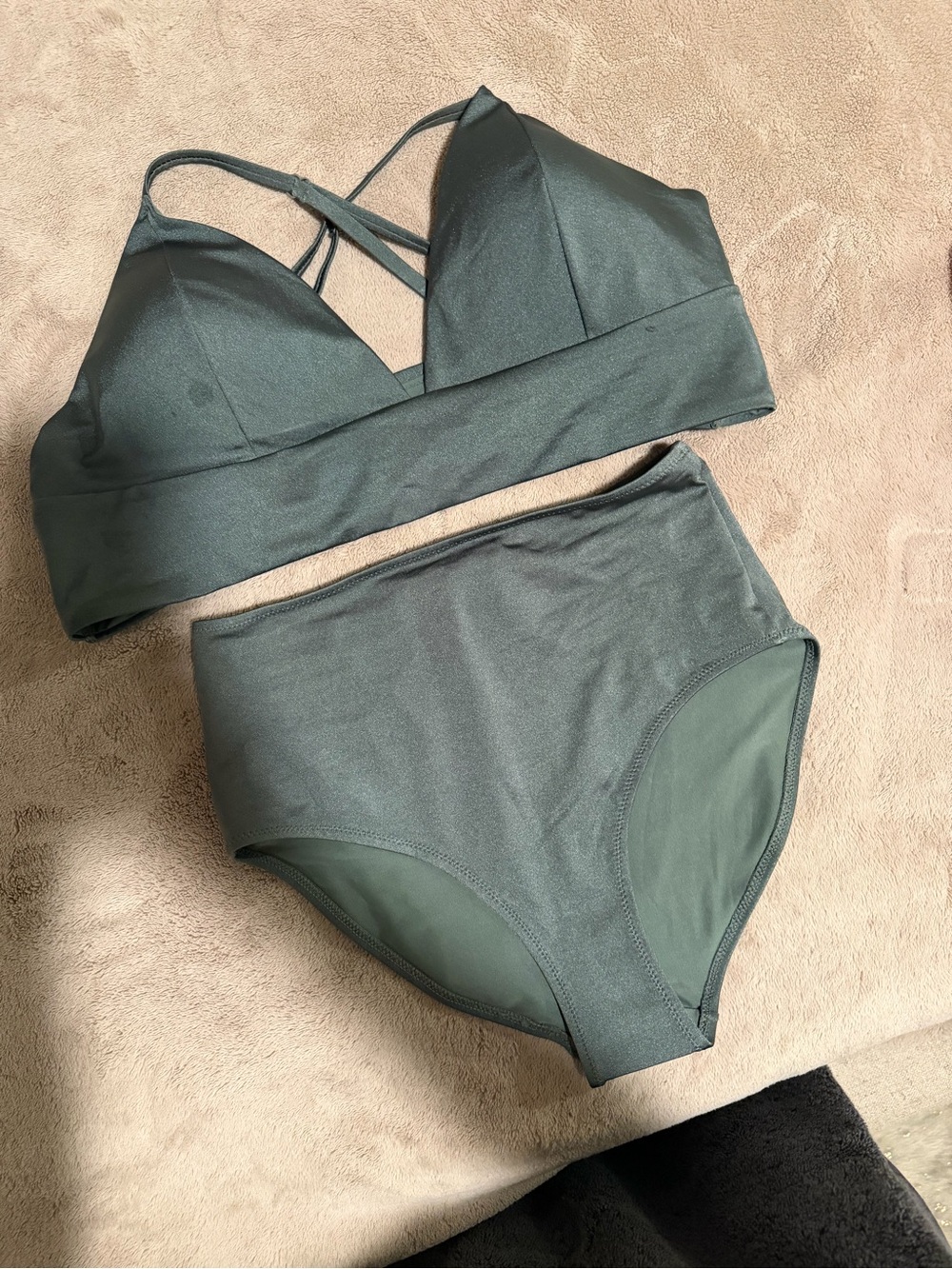 H&M Olive Green Two-Piece Bikini Set